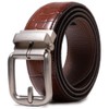 ayamoti Genuine Leather Slide Ratchet Belt Men with Adjustable Automatic
