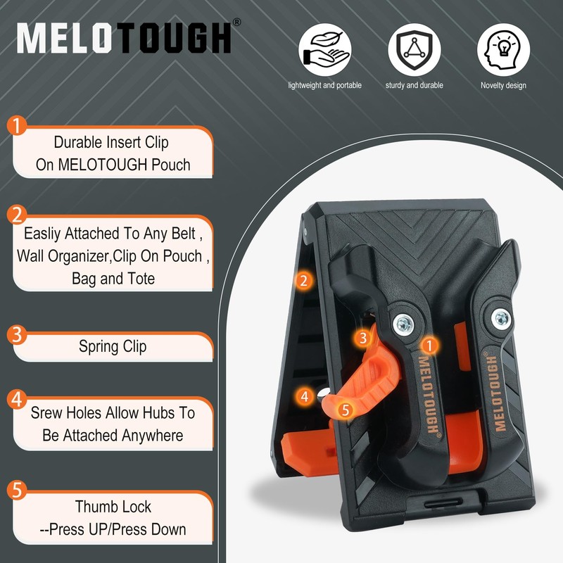 MELOTOGH 3 Pack Quick Release Belt Clip for Pouch,Drill Holster,Easily