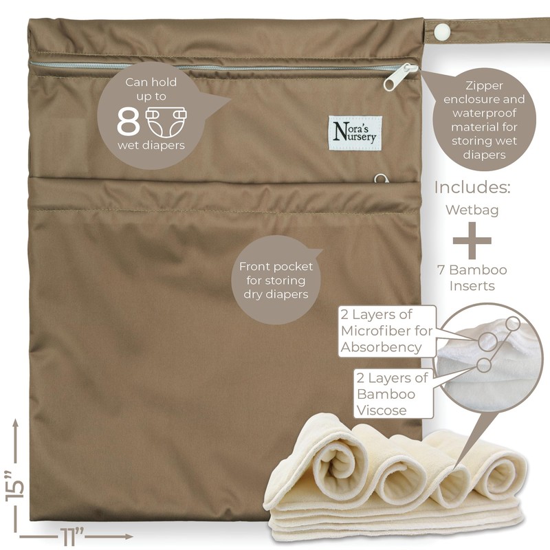 Nora's Nursery AWJ Cloth Diapers 7 Pack with 1 Wet