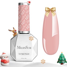 MelodySusie Thick Pink Gel Nail Polish,0.5fl oz Baby Pink Nails Soak Off UV LED Light Nude Pink Gel Polish Christmas Gift for Women Nail Art Manicure Salon DIY Nail Design Decoration at Home-107