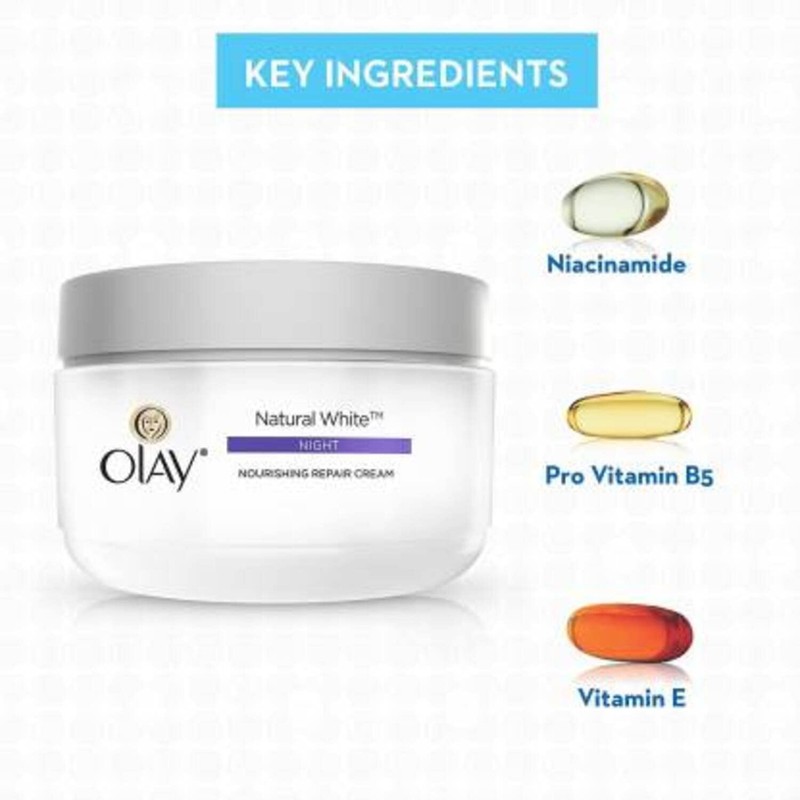 OLAY NATURAL WHITE 7 IN ONE NIGHT NOURISHING REPAIR CREAM