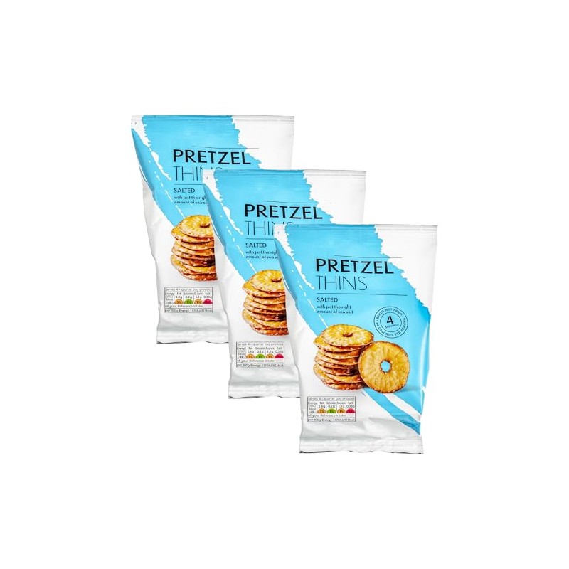 Premium Sea Salted Pretzel Thins, Baked Not Fried, 240g (3
