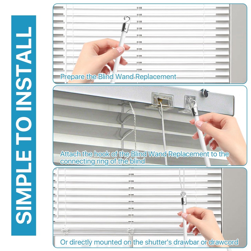 4 Pcs 17 Inches Blinds Wand Replacement, Blind Tilt Wand