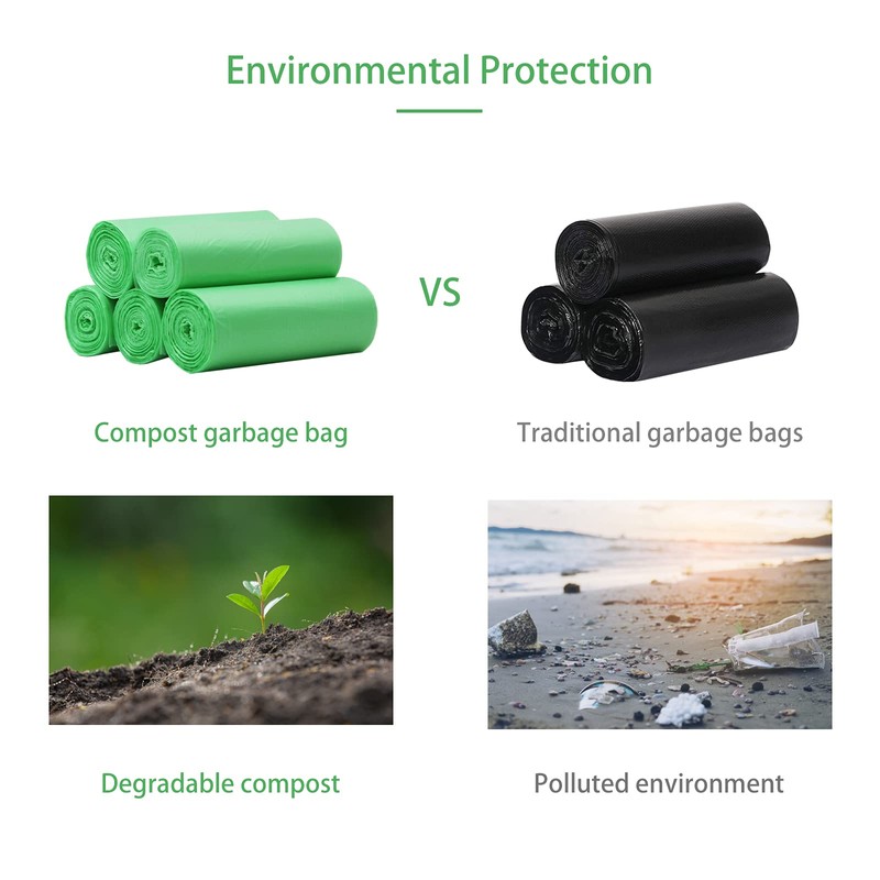 Biodegradable Trash Bags, Small Compostable Garbage Can Liners, Compatible with