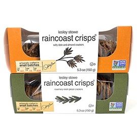 Gourmet Food Crisp Cracker Salty Date & Almond, Rosemary Raisin Pecan Crackers 5.3 oz