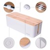 2 Pack Large Cable Management Box – Wooden Style Cord