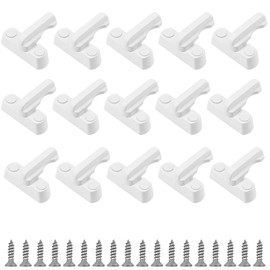 HAKZEON Set of 15 White Sash Jammers, Window Locks with Screws, Zinc Cast Alloy Window Anti-Theft Flush Lock Sash Jammer Blocker for UPVC PVC Doors Windows