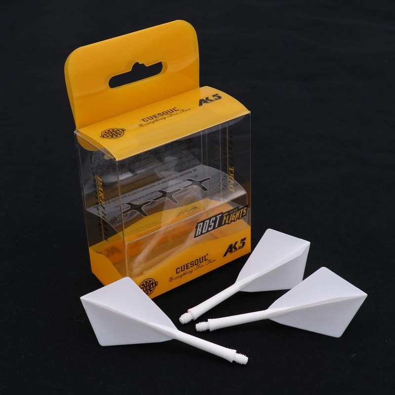 CUESOUL ROST Integrated Dart Shaft and Flights Medium,White Diamond Shape,Set