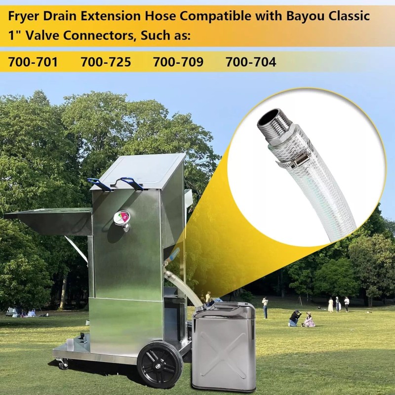 DNShorix Fryer Drain Extension Hose for Bayou Classic 700-602 Bayou