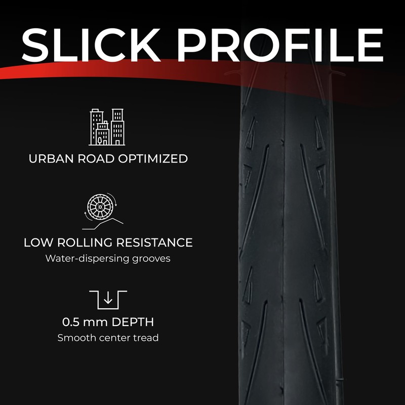 Fincci Road 700x25c Tire with 700c Bike Tube Presta -