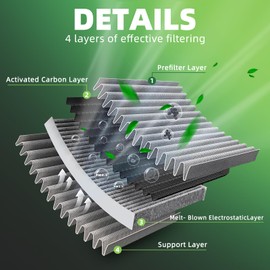 CF10930 Carbon Cabin Air Filter Compatible with Subaru Crosstrek Forester Impreza Sport Wrx Sti Xv Crosstrek includes Activated Carbon 3 Packs