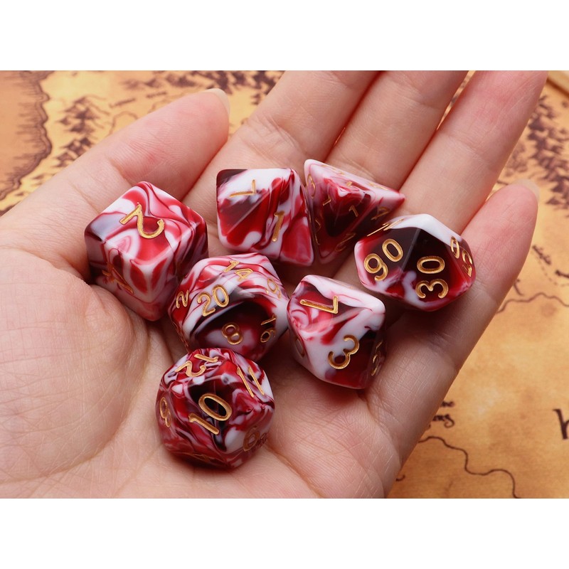 DND Dice Set Red Mix White Dice for Dungeon and
