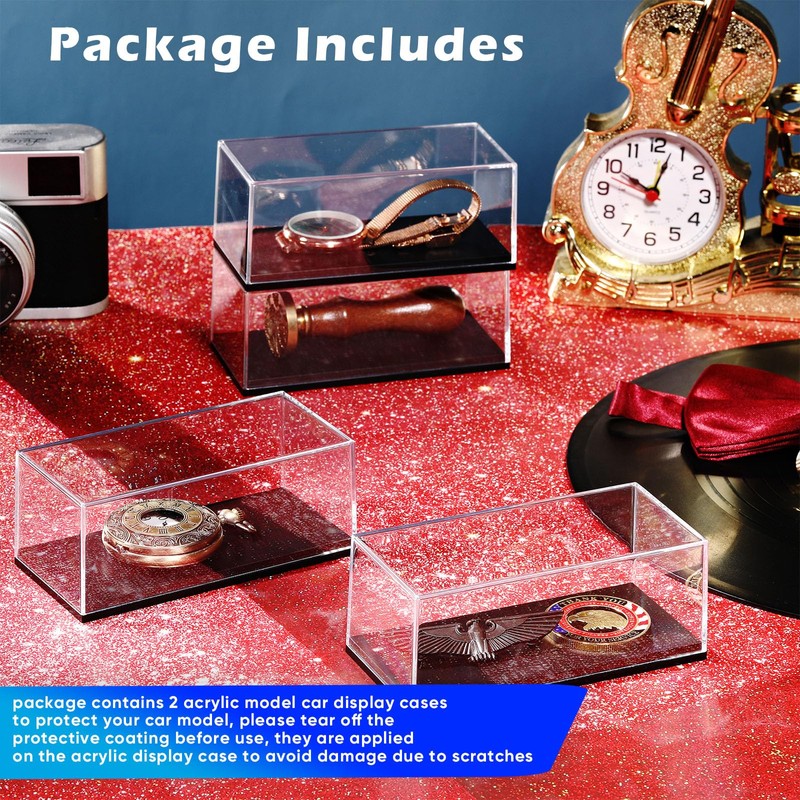 Baderke 4 Pcs Clear Model Cars Display Case 4.72 x