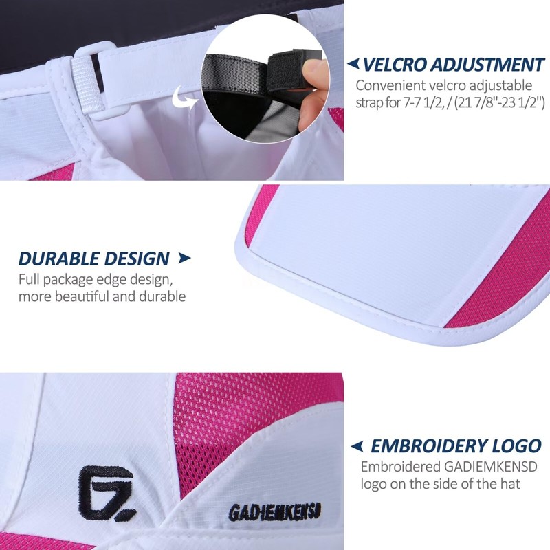 GADIEMKENSD Quick Drying Breathable Running Outdoor Hat Only, White