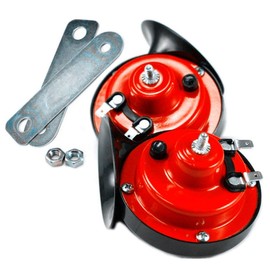 【2 PACK】120db Train Horn for Trucks 12v Double Horn Raging Loud Air Electric Snail Single Horn Waterproof Motorcycle Snail Horn,Sound Raging Sound for Car Motorcycle