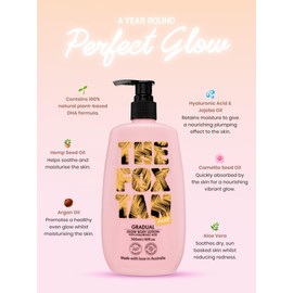 The Fox Tan Gradual Glow Body Lotion, Moisturizing Self-Tanning Lotion With Hyaluronic Acid For A Natural Streak-Free Tan, Vegan & Cruelty Free, 300mL