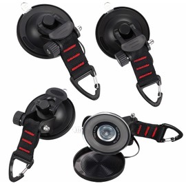 Naturezhen Heavy Duty Suction Cups Anchor with Hooks – 4PCS Aluminum Buckle Vacuum Suction Cup for Outdoor Camping, Tie Downs, Tarp Accessories & Car Side Awning