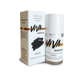 VIVA INK Eyebrow Permanent Makeup Mineral Ink – Black Coffee – Long Lasting Permanent Eyebrow Pigment for Microblading – Saturated and Natural Colored Mineral Ink for Eyebrow Tattoo (0.5 oz)