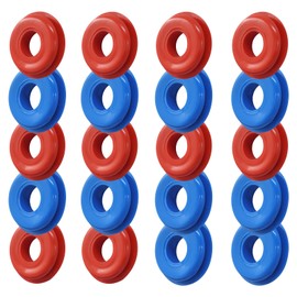 Zorfeter 20 PCS Glad Hand Seal Rubber, Thick Gladhand Washers Gasket Black, Elastic Grommets for Semi Trucks/Trailers(10PCS Red+10PCS Blue)