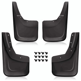 PIT66 4PCS Molded Mud Flaps Wheel Fender Mudguard, Compatible with Chevy Silverado 1500 2014-2018/ Silverado 2500 3500 2015-2018, All Weather Splash Guards W/Hardware Accessories Front & Rear