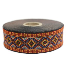 Bobina de 11 yardas de 3,5 cm de ancho, cinta geométrica colorida, cinta de jacquard clásico, ribete enorme, cinta grande 35996