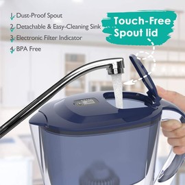 SimPure 3.5L Water Filter Pitcher BPA-Free 4-stage Filtration System Spot Lid US