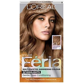 L'Oreal Paris Feria Multi-Faceted Shimmering Color, Light Golden Brown [63] 1 ea ( Pack of 2)