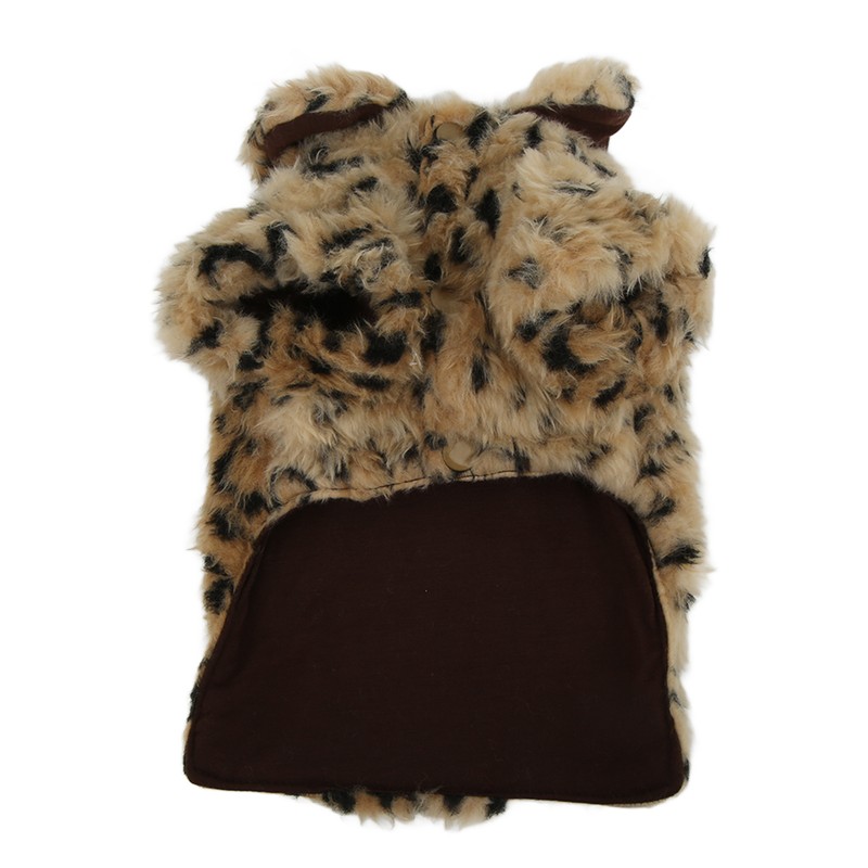 Pet Leopard Print Cloak Cute Retro Stylish Puppy Plush Jacket