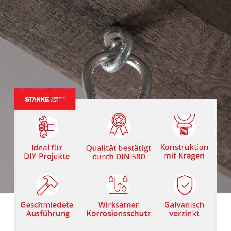 Seilwerk STANKE 10x Ring Nuts M8 Ring Nut 8 mm