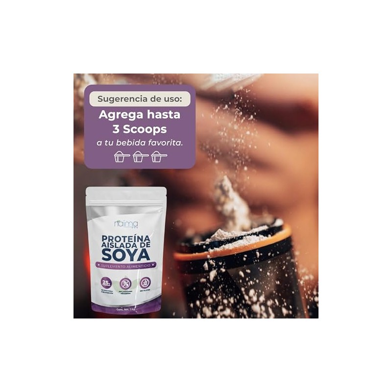 NAIMA Protena Aislada de Soya, 1 kg Suplemento Alimenticio 100