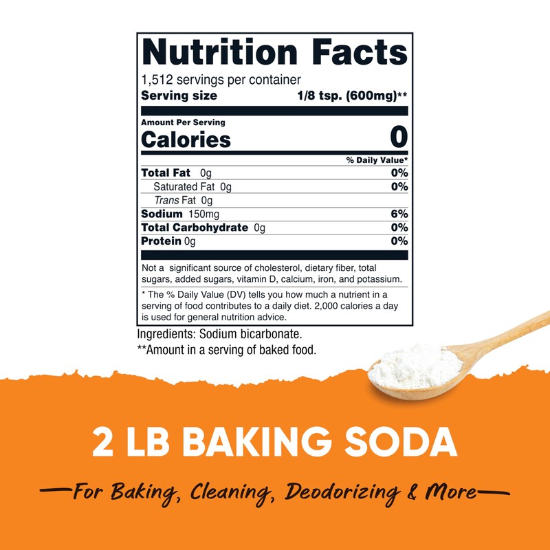 Nutricost Baking Soda (2 LBS) - For Baking, Cleaning, Deodorizing,
