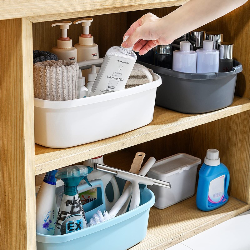 Goderewild Multi-Purpose Plastic Cleaning Caddy with Handle, Shower Caddy Organizer/Storage