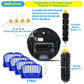 Replacement Parts for iRobot Roomba 600 Series, Accessories for Roomba 600 610 614 620 625 630 635 640 645 650 655 660 665 670 671 680 690 691 692