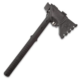 M48 Woodsman Axe with Sheath – 2Cr12 Cast Stainless Steel Head, Black Oxide Coating, Nylon Fiber Handle, Nylon Belt Sheath – Ideal Camping Companion Tool - 15 1/2" Overall