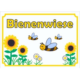 Bee Meadow Sign Horizontal A5 (148 x 210 mm)