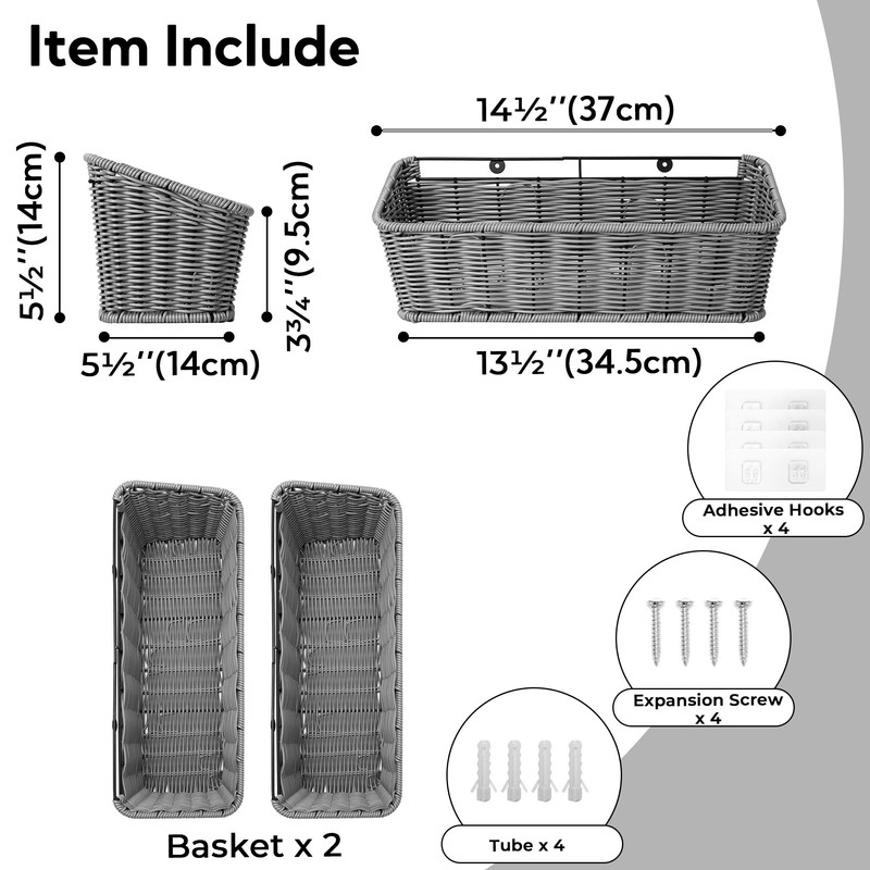 GRANNY SAYS Wicker Hanging Basket, 2 Pack Storage Baskets for