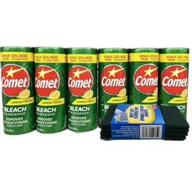Comet With Bleach ~ With 50% More Cleaning Power - 21 Oz Containers ~ (Lemom)