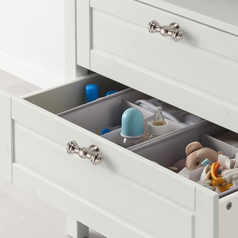 Amerdeco Pack of 10 Furniture Knobs Brushed Nickel Cabinet Knobs