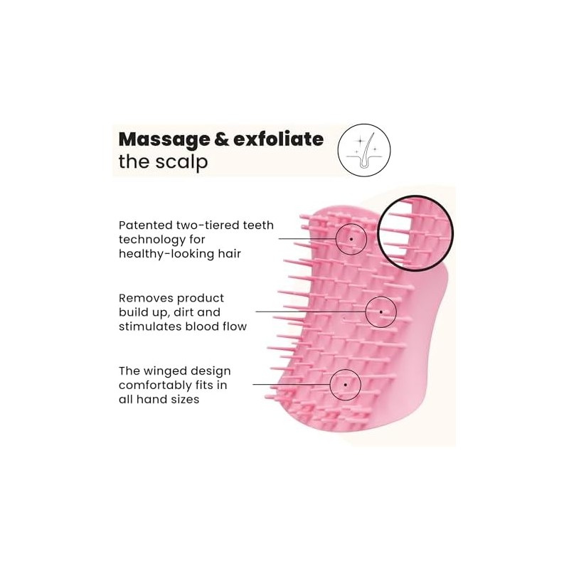Tangle Teezer The Scalp Exfoliator & Massager, Pretty Pink