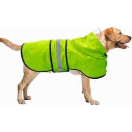 Dog Raincoat Waterproof Reflective Slicker - Lightweight Breathable Hooded Poncho Rain Coat Jacket with Adjustable Belly Strap and Leash Hole for Small Medium Large Dogs (Green, XX-Large)