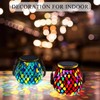 Zarmanuae Mosaic Solar Lanterns Outdoor Hanging Lights, Red & Blue