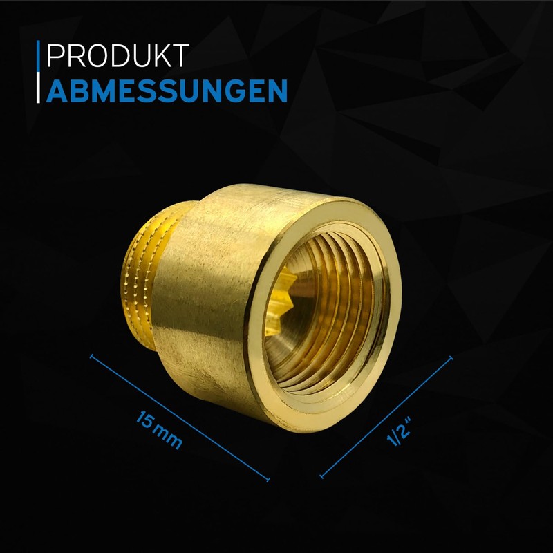 kör4u Tap Extension Brass 1/2 Inch x 15 mm Thread