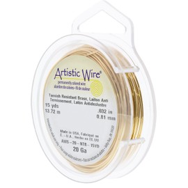 Artistic Wire, Non-Tarnish Brass, 20 Gauge, 15 Yards | BDC-804.26