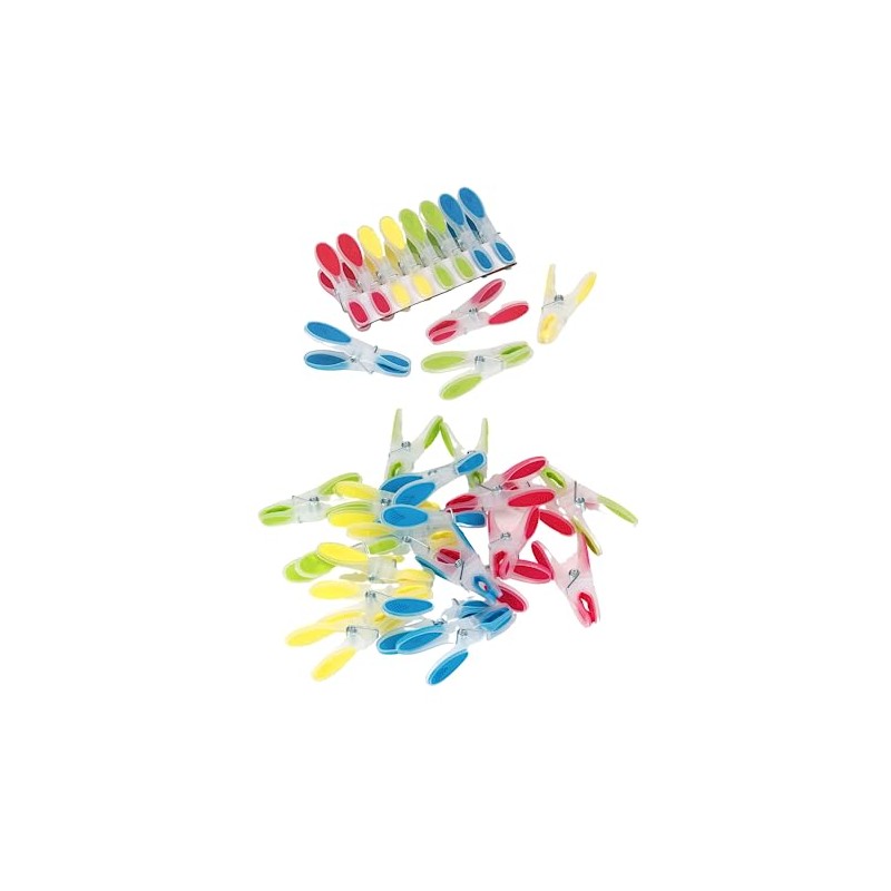 40 x Soft Grip Pegs Strong Plastic Laundry Pegs for