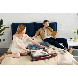 Shacke 8 Set Packing Cubes for Travel Lightweight Luggage Organizer (Cream)