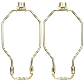 Sourcingmap Lamp Harp Finial Holder Set 8 inch Polished Brass 2Pcs for Table and Floor Lamps
