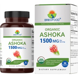 Brieofood Brieofood Organic Ashoka 1500mg, 45 Servings, Vegetarian, Gluten Free, 90 Vegetarian Tablets