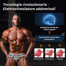 SEVEKO Cintura Addominale Elettrostimolazione, Elettrostimolazione Addominale,Elettrostimolatore Muscolare per L'Allenamento Completo del Corpo,Allenamento Addominale EMS 8 modalità & 15 Intensità