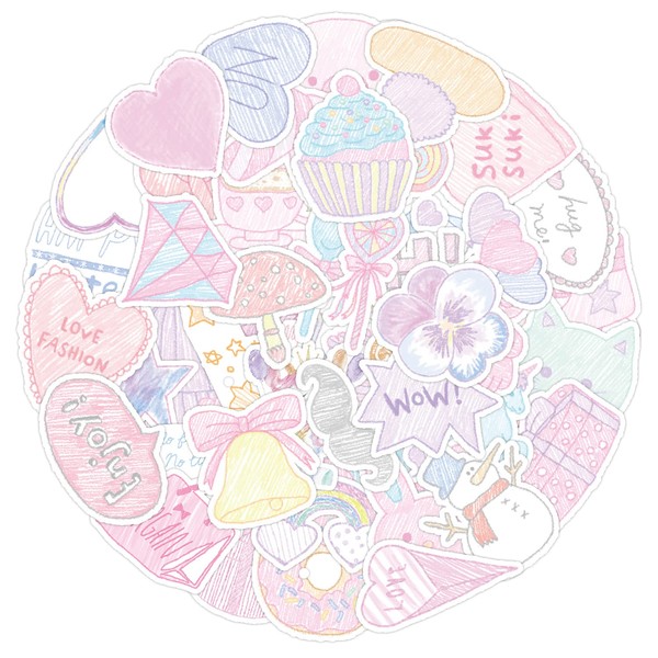 Kawaii Cartoon Stickers for Laptop(50 Pcs),Gift for Kids Teens Adults