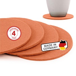 Coaster Felt Design Felt 100% Wool Felt Pack of Filzbrand Round 10 cm Diameter, 3 mm thick, Pack of 4)